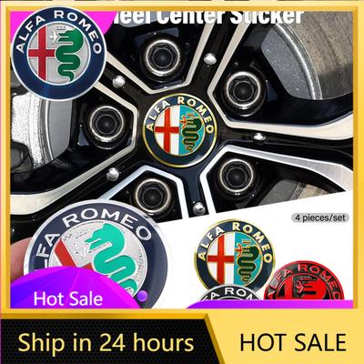 Car Stickers For Alfa Romeo 4pcs 56mm Wheel Center Cap Hub Badge Sticker Emblem Decal Car Accessories For Alfa Romeo 4C 159 166