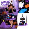 Girls Halloween Pumpkin Print Dress with Witch Hat and 3 Piece Costume Set