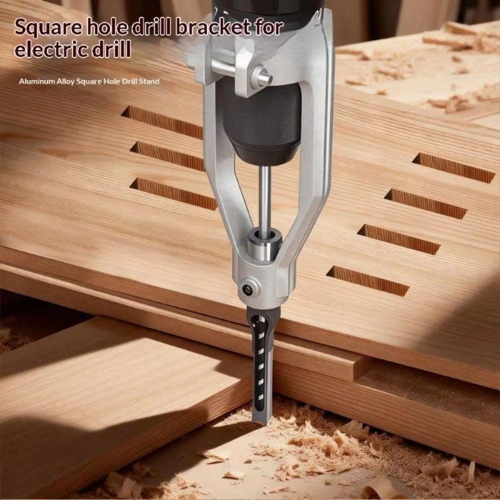 Durable Square Hole Drill Bit Aluminum 54mm Maximums Grip Ranges Woodworking Drill Bit Portable Square Hole Drill Bit Adapter