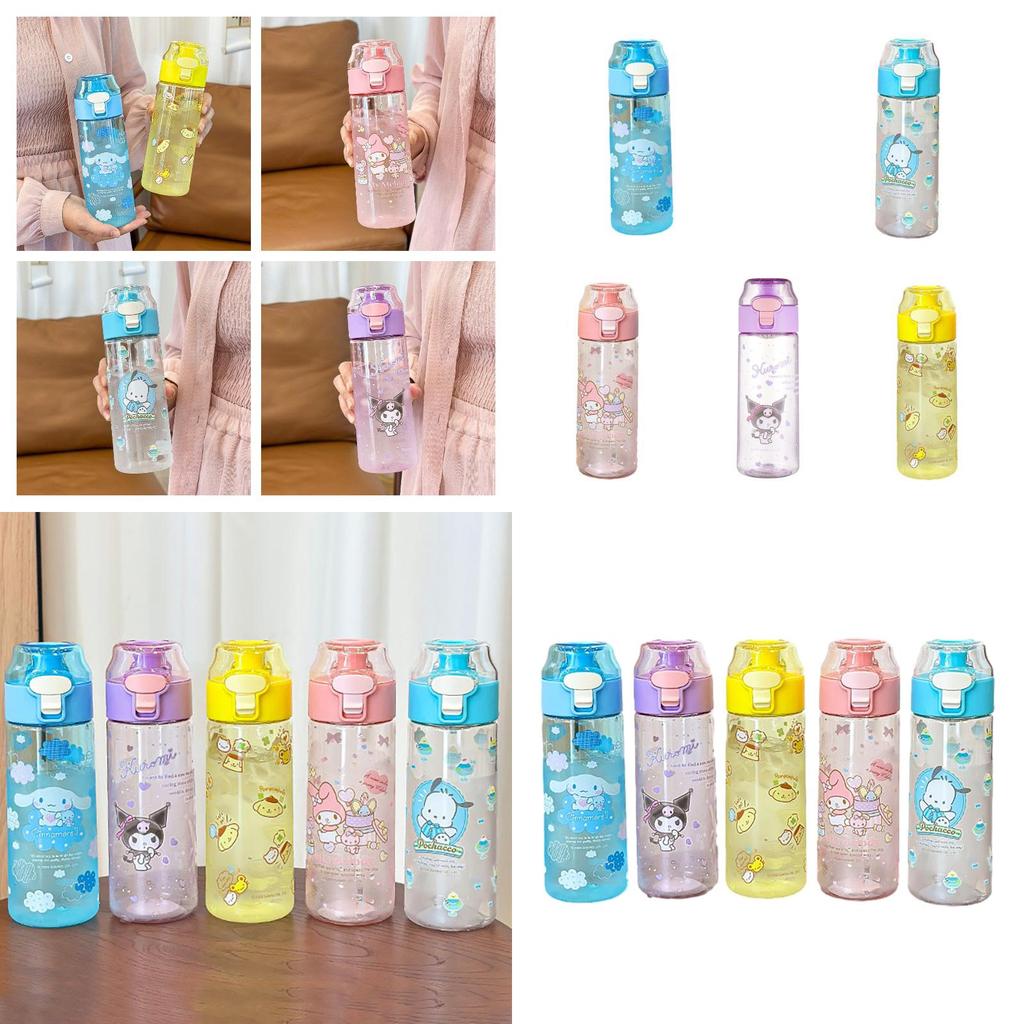 Cute Cartoon Design Tritan Plastic Water Bottle For Kids 550ml Capacity High-temperature Resistant
