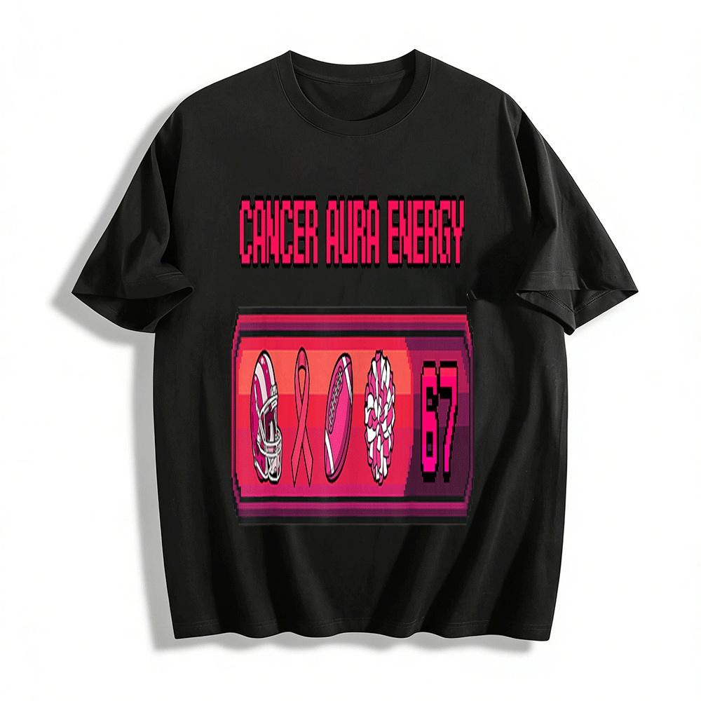 

Cancer Aura Energy Football Themed Cancer Awareness Top Pure cotton T-shirt XXS