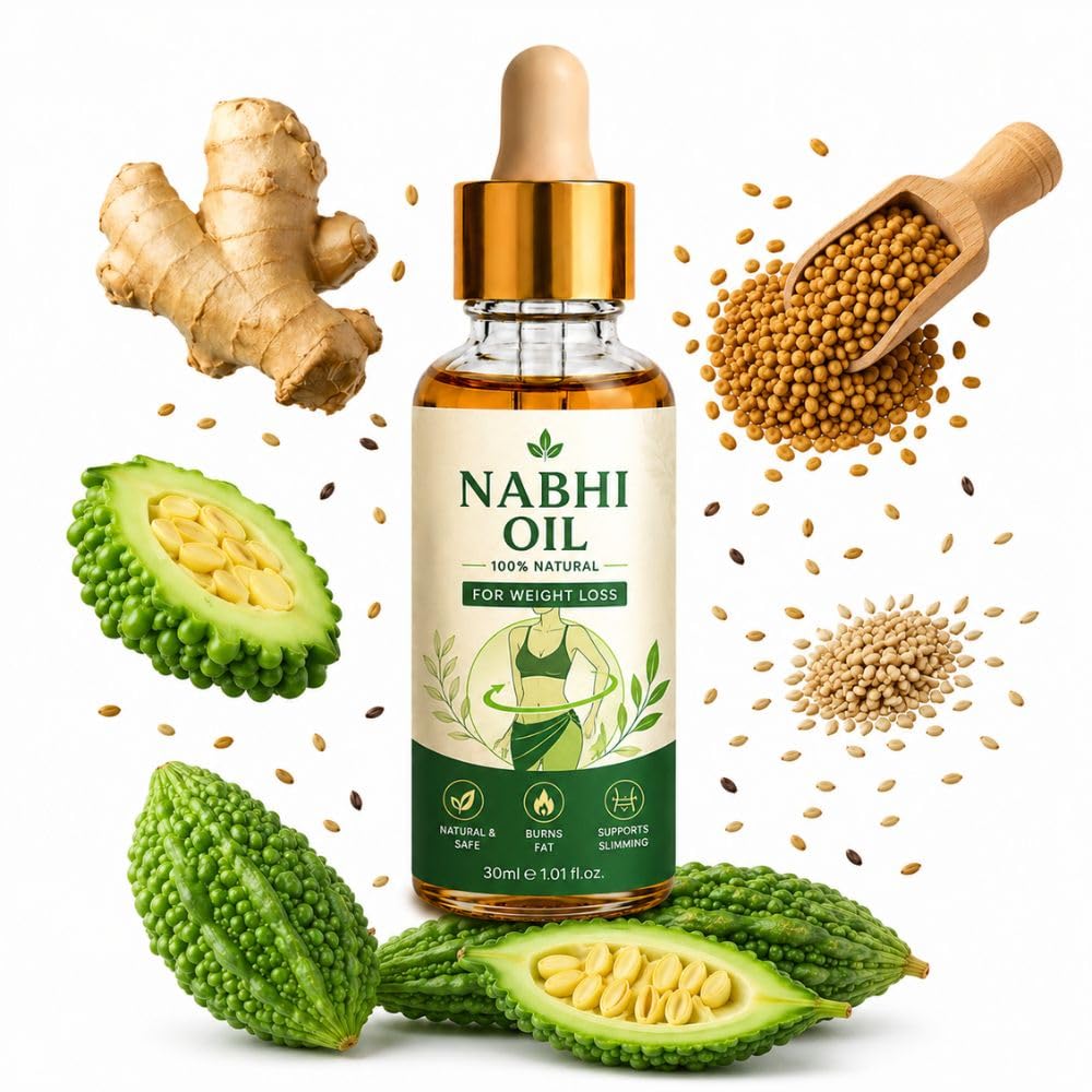 Nabhi Oil Ayurvedic for Weight Loss | Belly Button Oil for Burn Fat,Reduces Cravings Naturally, Boosts Metabolism & Body Detox | Weight Loss for W