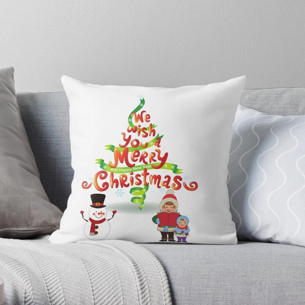 Merry Christmas Decoration Home Pillowcase Cushion Cover Autumn 45X45Cm Living Room Sofa Bed Pillowcase