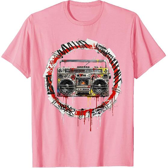 Punk Rock Graffiti Boombox Vintage Street Art T-Shirt