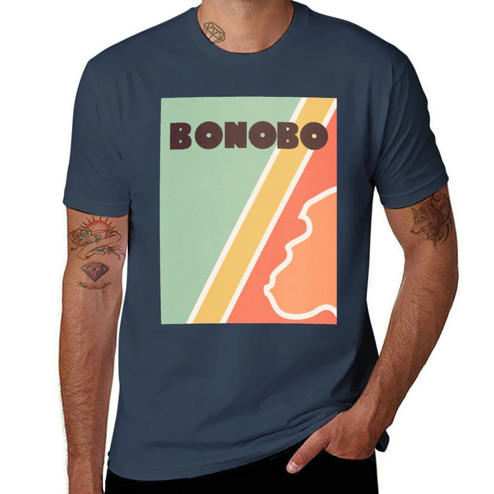 Bonobo Retro fourcoloured line drawing TShirt Active Wear Sports TShirt for Unisex S