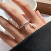 Lan Zhi Micro-Paved Cross Jewelry Open Ring - Non-fading Light Luxury 925 Sterling Silver