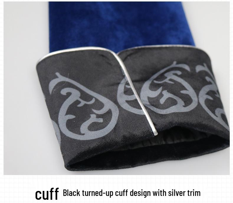 Men's Silver-Edged Medieval Tailcoat Costume, Retro Mid-Length Style