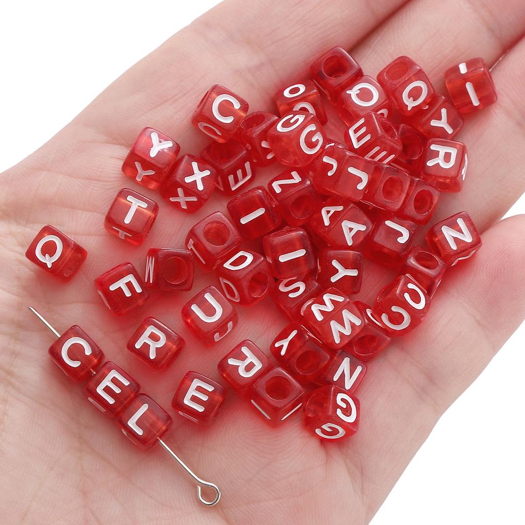 Handmade Bracelet Beads Acrylic Numbers English Letters Beads Handmade DIY Sets of Children's Beads Jewelry Accessories Loose Beads Square Beads