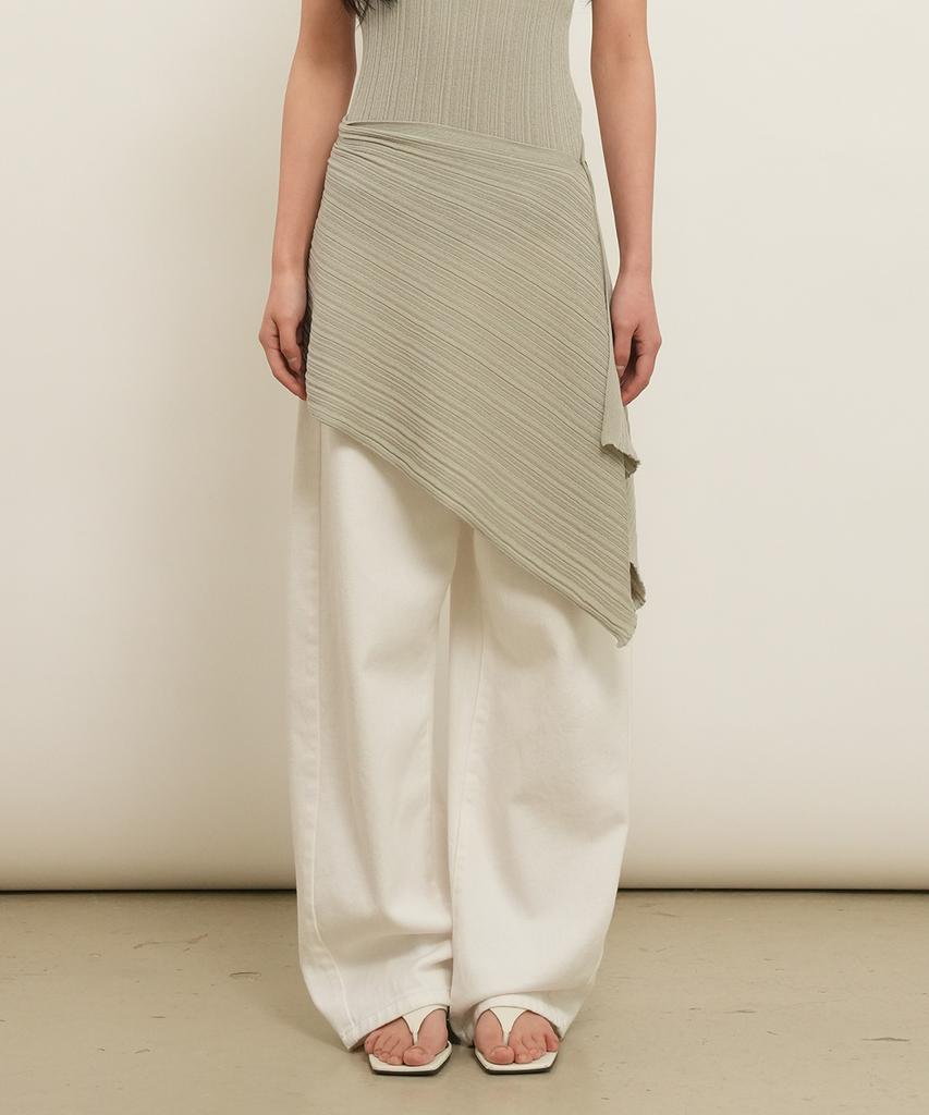 General Idea Pleated Knit Wrap Skirt [Sage Mint] / Gf2Let529