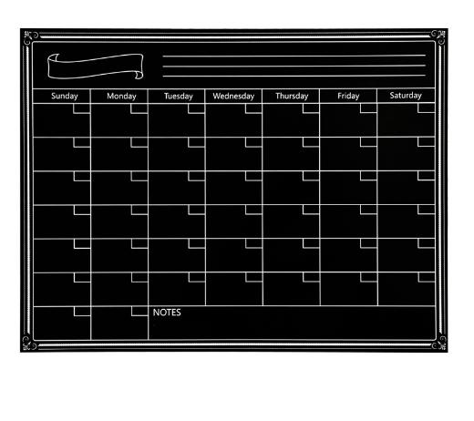

Dry Erase Board Blackboard Month Magnetic Calendar Chalkboard Wall Sticker чорний