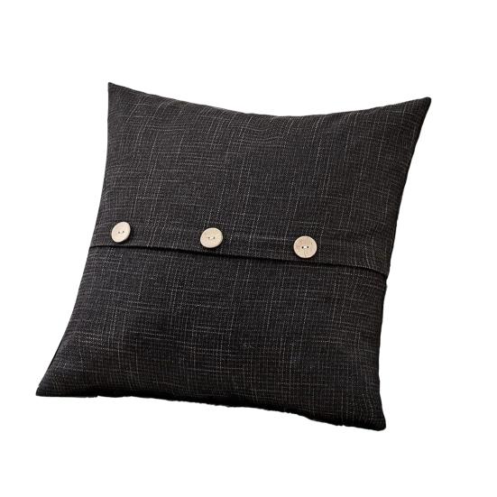 

Декоративные чехлы на подушки из льна 45x45 см, квадратные наволочки с кокосовыми пуговицами, винтажный декор для дома в стиле фермерского дома, для дивана, кровати, софы 45x45cm чёрный