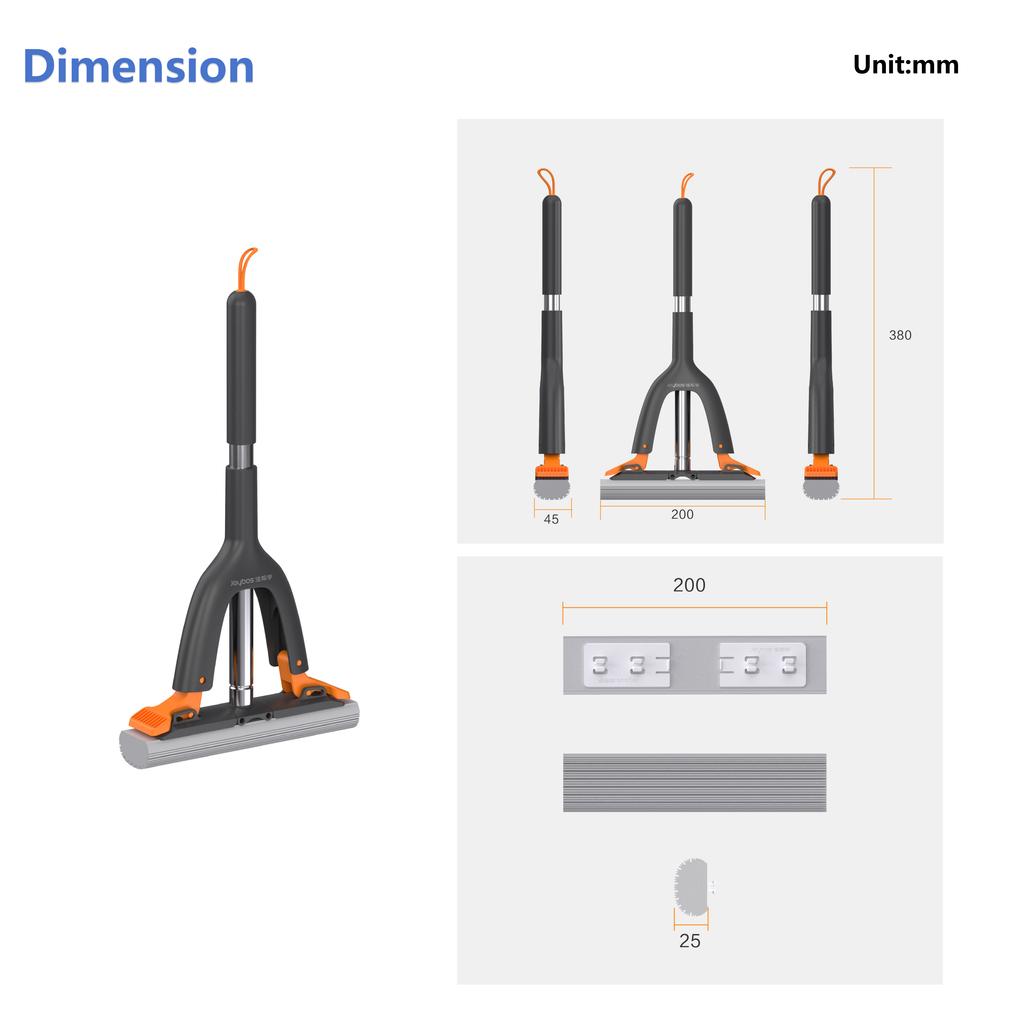 Joybos Wash Free Portable Self Squeeze Short Mini Mop Portable Mini Mop for Bathroom Kitchen Desktop Glass and Car Window