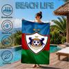 Qarabag Soccer Team Crest Design Beach Towel, Quick-drying, Easy to Care for, Suitable for Both Fitness and Beach Vacations,Sports Essential