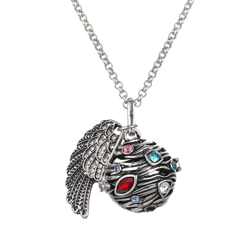 Mexico Chime Two-Color Feather Caller Locket Piano Ball Necklace Essential Oil Diffuser Perfume Musical Pendant New Jewelry