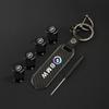 Carbon fiber Tire Valve Stems Cap Keychain Style Wheel Air Valve Cover For BMW 50th Anniversary 3 5 7 Series E83 F16 E70 Sticker GA3