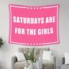 VIKAMA Lebendiges Mädchen Samstag Rosa Wandteppich Inspirierend Englisch Wohnzimmer Sofa Hintergrund Wanddekoration Raumakzent
