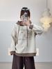 2025 Winter Plus Size Women's Cartoon Embroidery Hooded Fleece Sweatshirt W-260