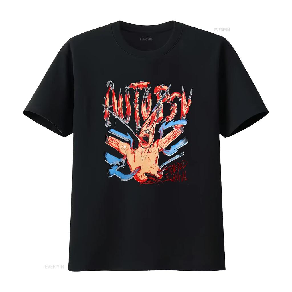 Autopsy Severed Survival T Shirt Death Metal Inspired Design for Fans of Cannibal Corpse and Morbid Angel Vintage Washed