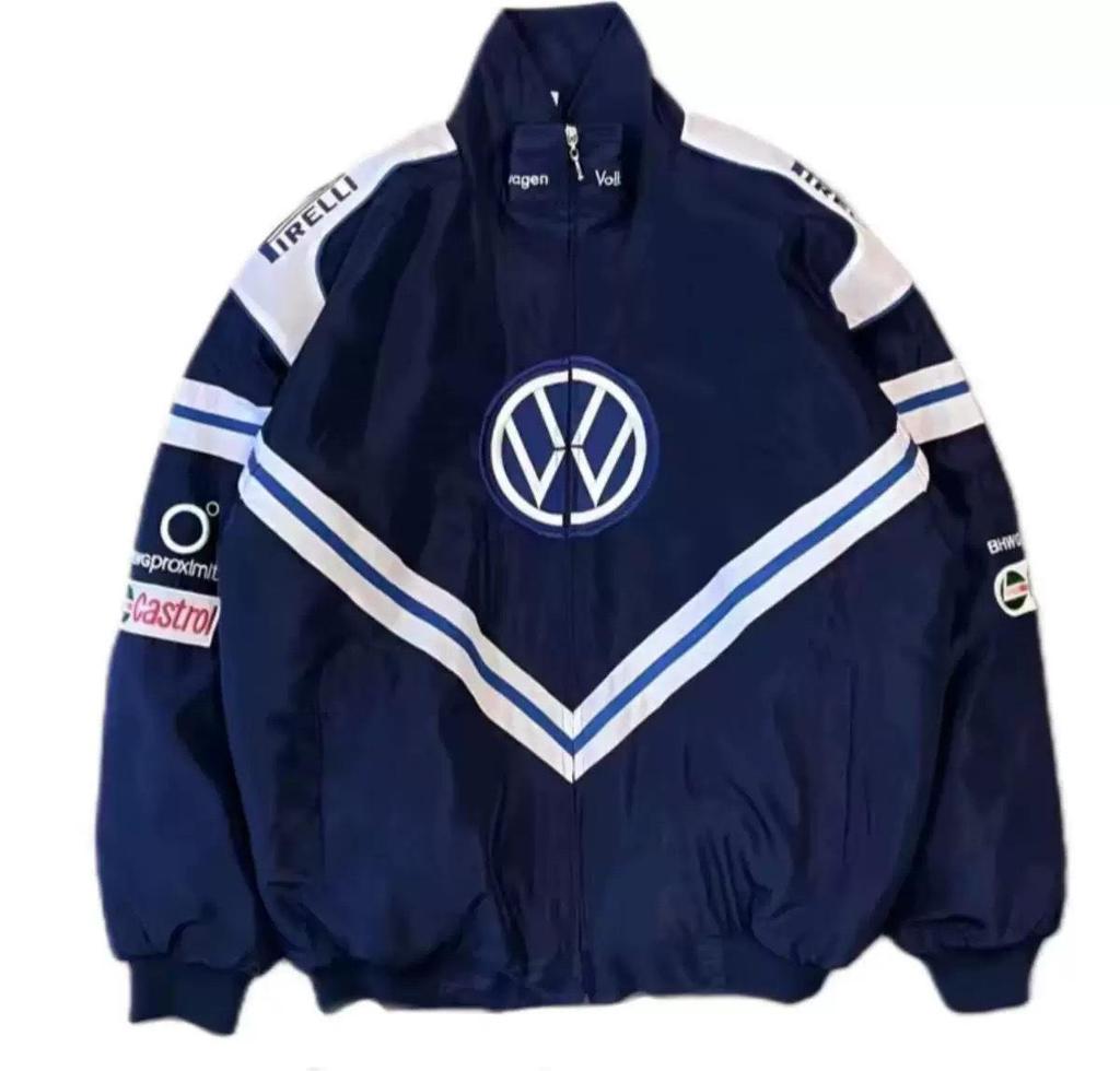 Embroidered Racing Suit F1 Kurtka Motocyklowa: Retro Styl Europejski i Amerykański, Bawełniany Płaszcz z Długim Rękawem