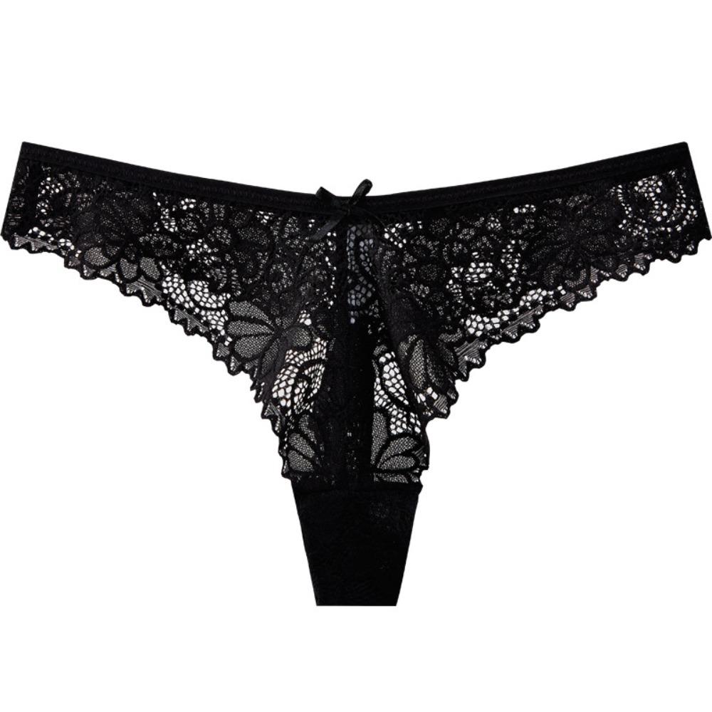 Bow Underwear for Women Low Waist Mesh Lace Briefs Fashion Lace Panties Lady