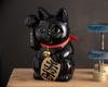 Gingado Maneki Neko Black Lacquer Right Paw Made of Lucky Good Feng Shui Takaoka Copperware Maneki Neko (Large - 16cm) Finish, Raised, Metal, Cat,