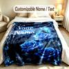 Butterfly Theme Soft Blanket Personalized Custom Name Text Print Warm Blanket Home Sofa Bedroom Decor