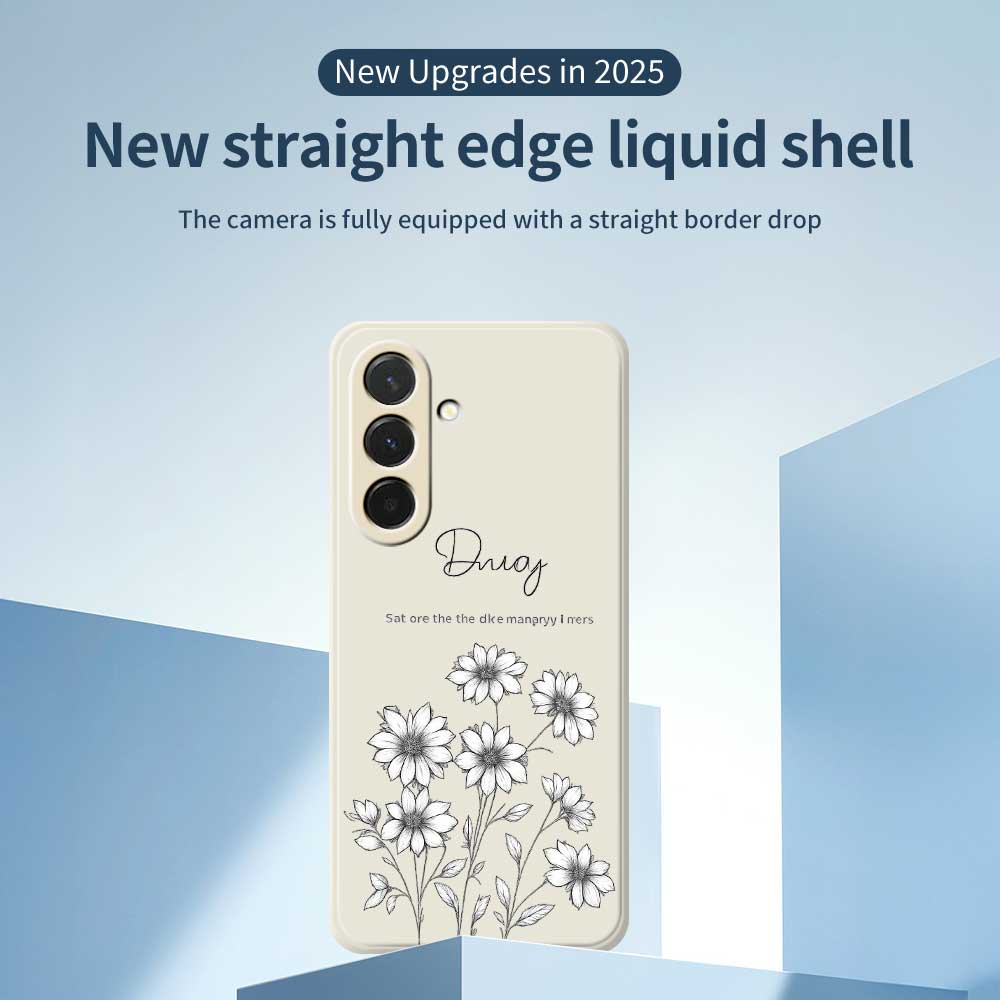 For Samsung Galaxy A36 5G Case Sketch Flowers Pattern Printing Straight Edge TPU Phone Back Cover