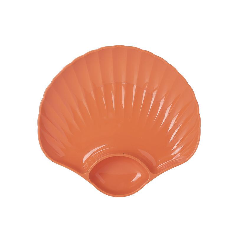 Unbreakable Stackable Plastic Snack Plates with 2 Sections - Set of 8 In Multiple Colors