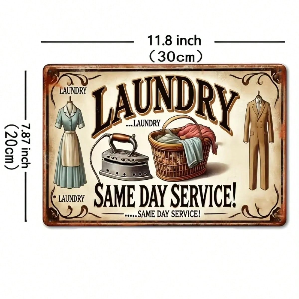 

Retro Metal Sign Vintage Laundry Art Perfect Home Decor Gift 20x30cm（7.8x11.8inch）