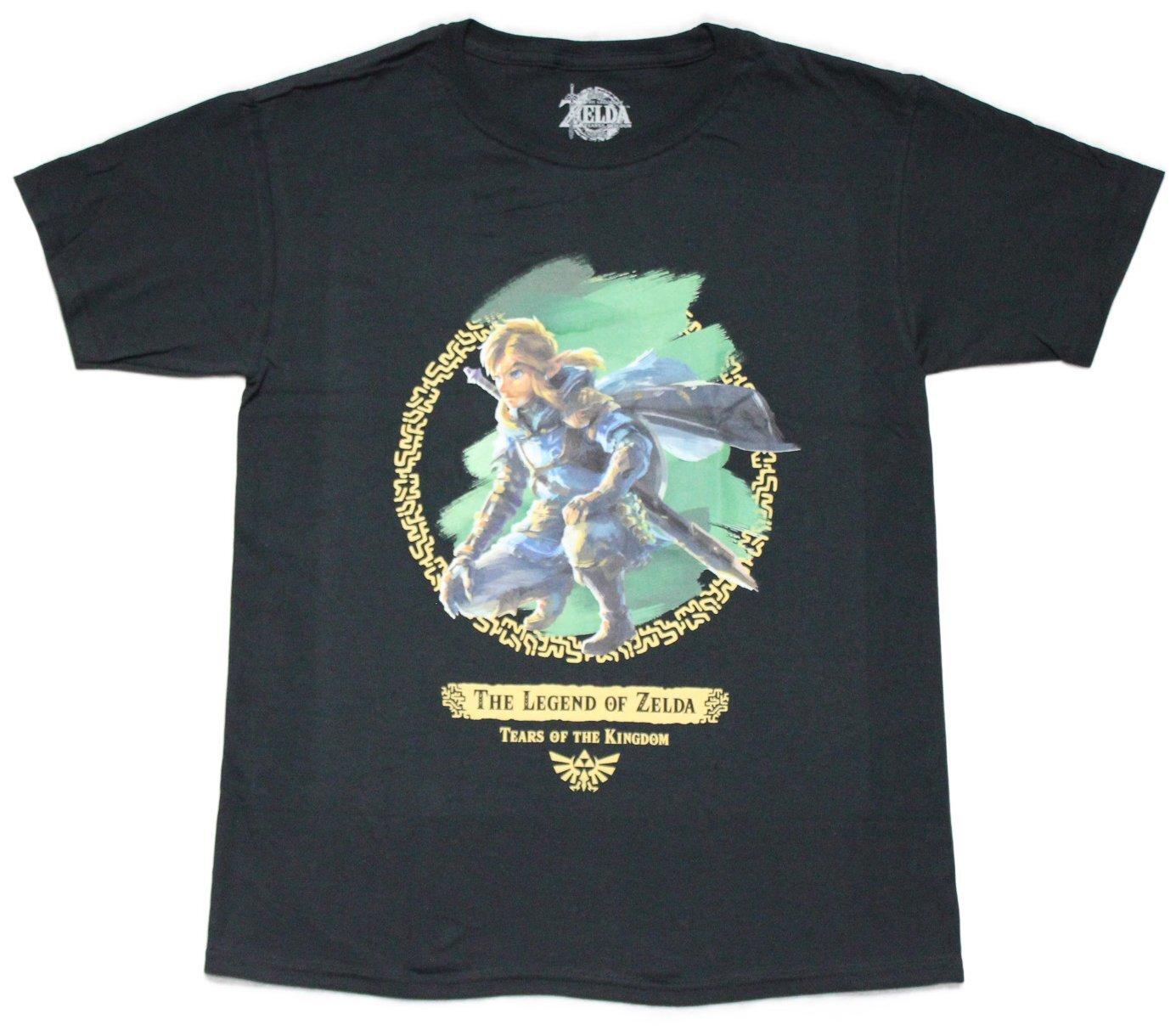 Legend of Zelda New Adult T-Shirt Tears of the Kingdom Link Crouching Pose XXL