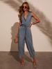 2025 Women's Summer Casual Washed Denim Jumpsuit - European & American Style