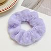 Solid Soft Plush Wide Hair Band For Women Girls Ponytail Holder Hair Tie Fluffy Rubber Band Scrunchie Hair Accessories
