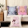 Niedliche Ölgemälde Kleine Tiere Kissenbezug Seidiger Kurzer Plüsch Heim-Sofa-Kissenbezug - Versteckter Reißverschluss Heimdekoration