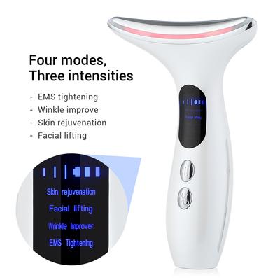 Heiße Produkte Nackenmassage Faltenentfernung Mikrostrom Gesichtsmassagegerät LED Hautstraffungsgerät