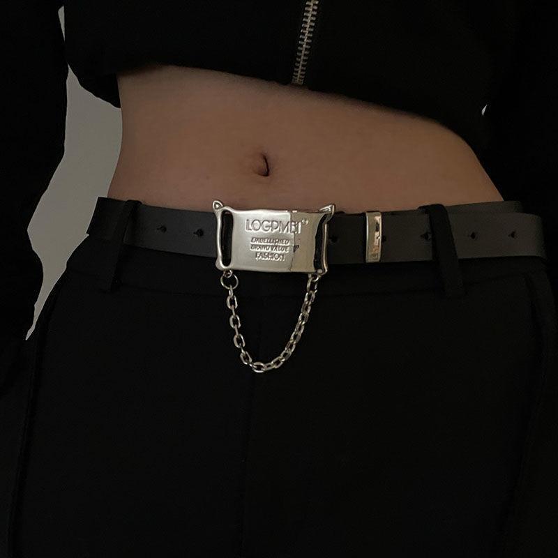 

Цепь Черный Стильный Ремень Для Женщин 2024 Модный Повседневный Аксессуар Для Джинсов