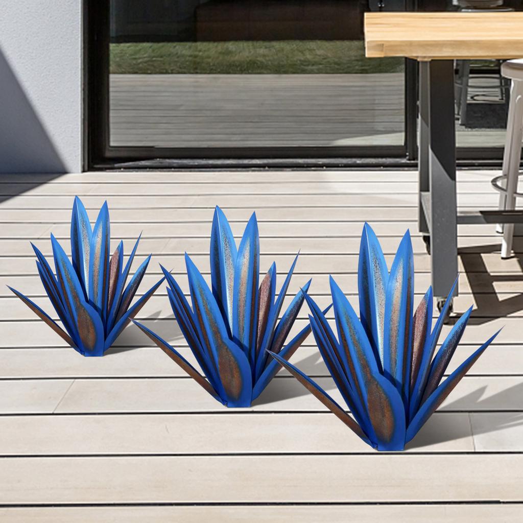 Arte Metallica Fai da Te Tequila Scultura Rustica Giardino Cortile Scultura Decorazione Casa 9 Foglie