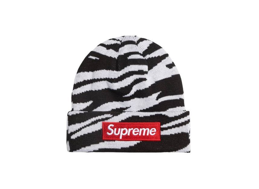 Supreme New Era Box Logo Beanie Zebra One-Size