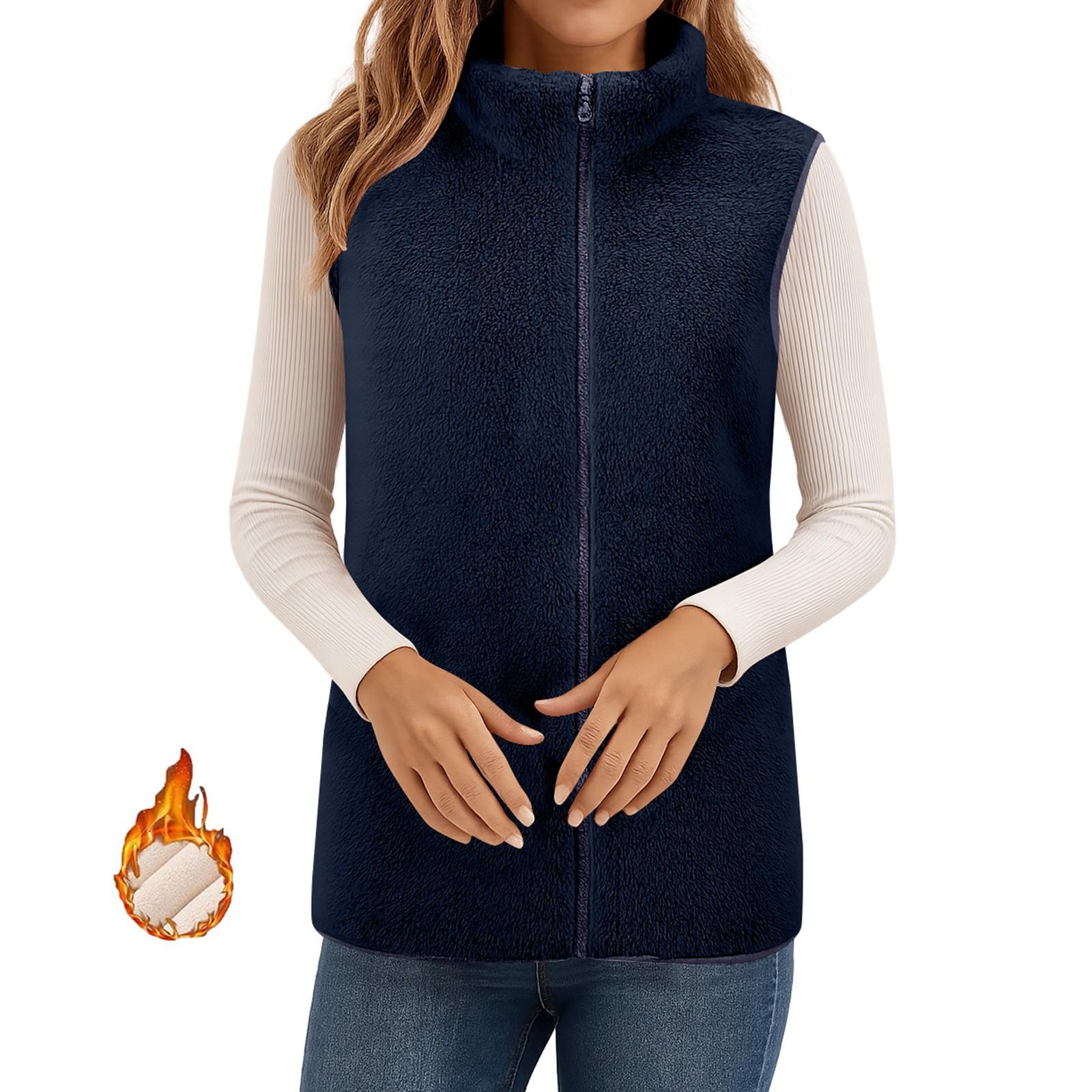 

Женские зимние пальто Теплые плюшевые куртки Кардиган с открытой передней частью и длинными рукавами Модная пушистая верхняя одежда M тёмно-синий