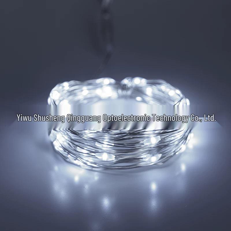 Cross-border LED Copper Wire Fairy Lights: 0.5m, 1m, 2m, 3m, 5m - Bouquet Cake Decoration, Flashing String Lights with Small White Box