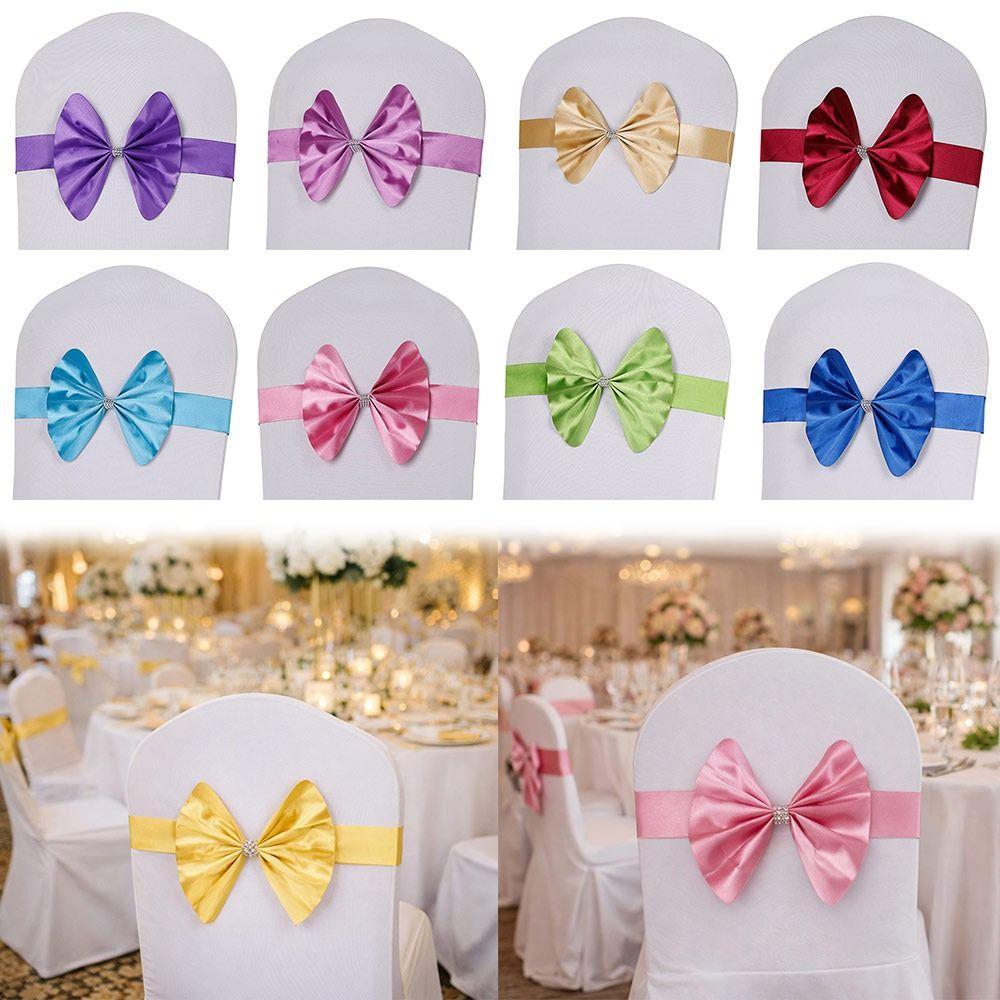Soft Chair Sashes Band Wedding Chair Ribbon For Wedding Party Hotel Banquet Event Decoration