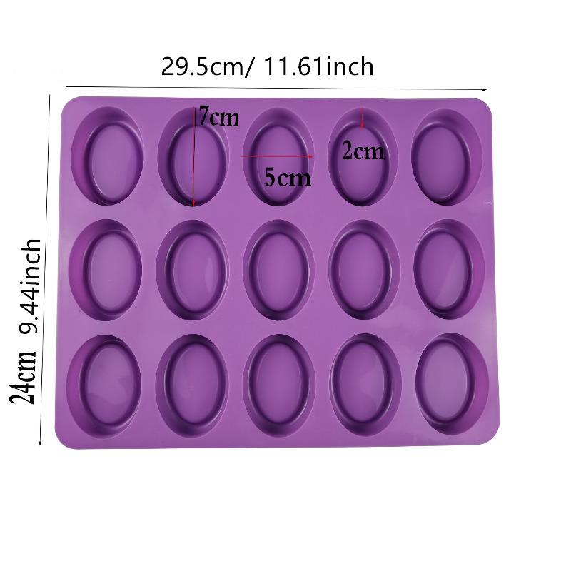 1pc Silicone Oval Soap Molds 15cups Handmade Candle Moulds Candy Pudding Baking Mold