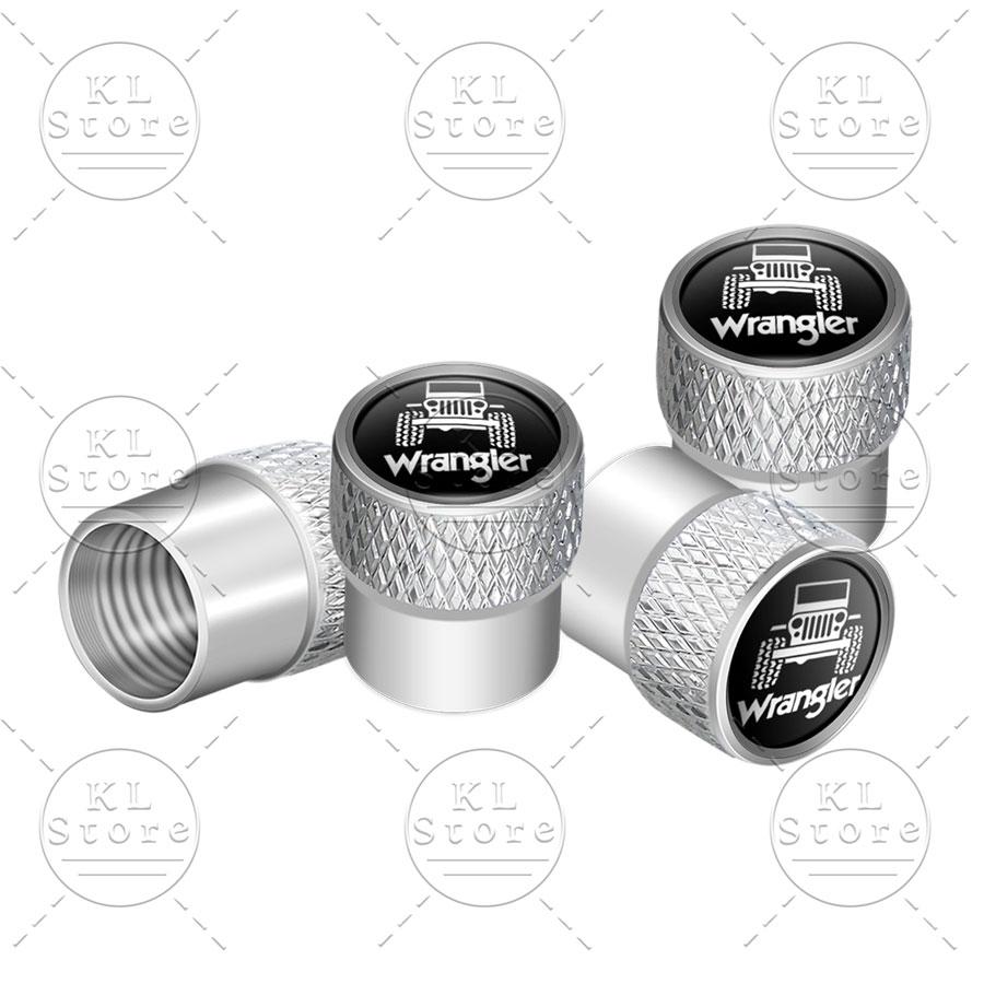 4Pcs Auto Exterior Logo Metal Wheel Tire Valve Caps Stem Case Dust Covers For Jeep Wrangler JK JL TJ  Renegade Liberty Patriot ANS1