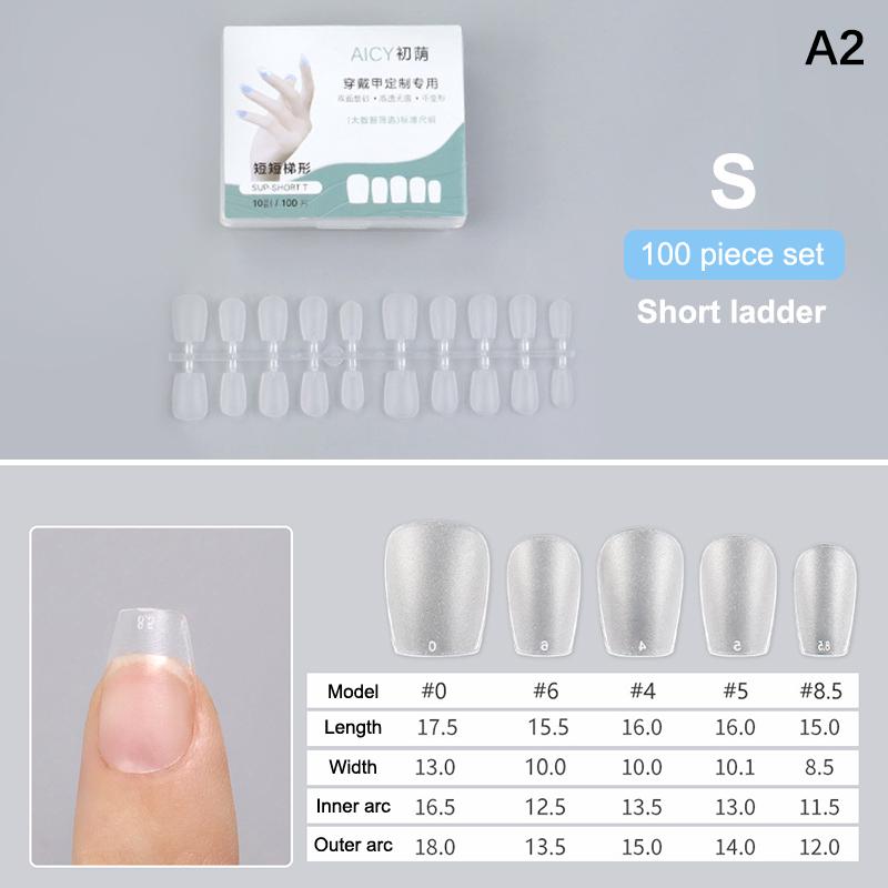 100Pcs/Box Matte Fake Nails No Polishing Press On False Nails Medium Short Design High Matt Soft Gel Nail Tips For Extension