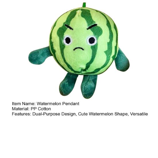 Watermelon Plush Keychain Cute Fruit-Themed Stuffed Toy with Funny Faces Cute Bag Charm Pendant Adorable Gift for Friends Kids