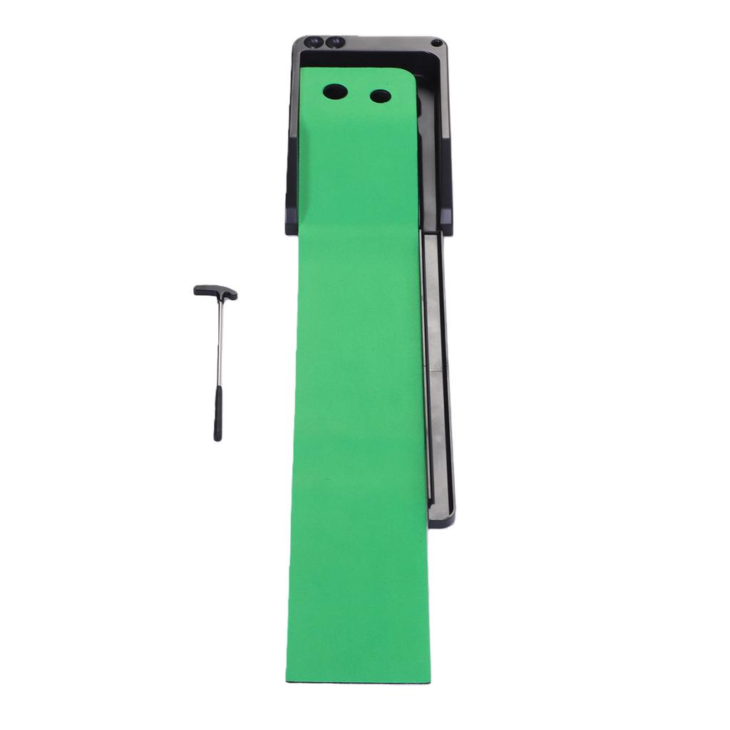 Mini Desktop Putting Green Mat Crystal Velvet Surface Automatic Ball Return Anti Slip for Indoor Home Office