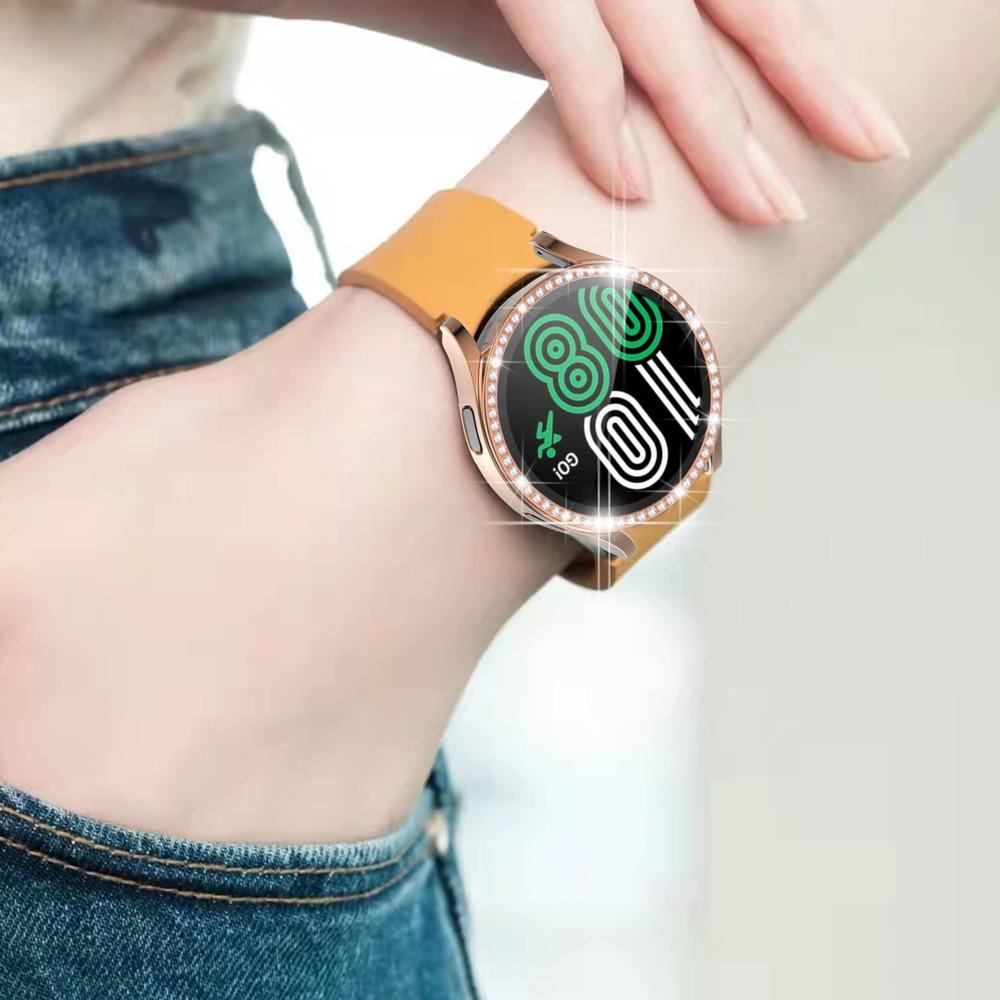 Custodia Cover + Proteggi schermo per Samsung Galaxy Watch 4 Accessori PC Vetro completo + Custodia Watch4 44mm 40mm