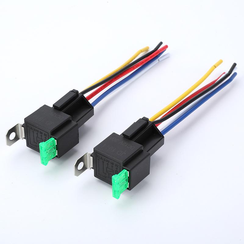 24V 4Pin 30A Waterproof Fuse Relay Switch Harness Set Dc Spst Automotive Auto Relay With Relay Socket Relays Kit