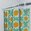 Bright Floral Shower Curtain 3D Printed Bathroom Decor Waterproof Fabric Modern Sunflower Design For Home Decoration In Green Co
