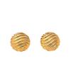Retro Wavy Pattern Round Stud Earrings with Smooth Surface and S925 Silver Needle for Women.
