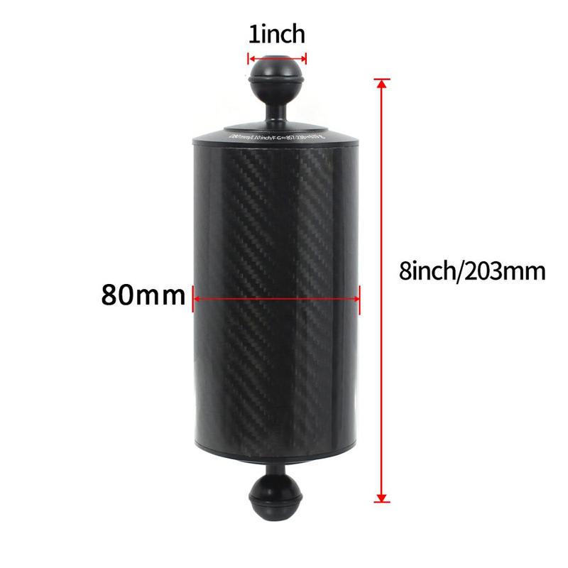 XT-XINTE Underwater Diving Tray Carbon Fiber Float Buoyancy Aquatic Arm D80mm Dual Ball Floating Arm Diving Camera